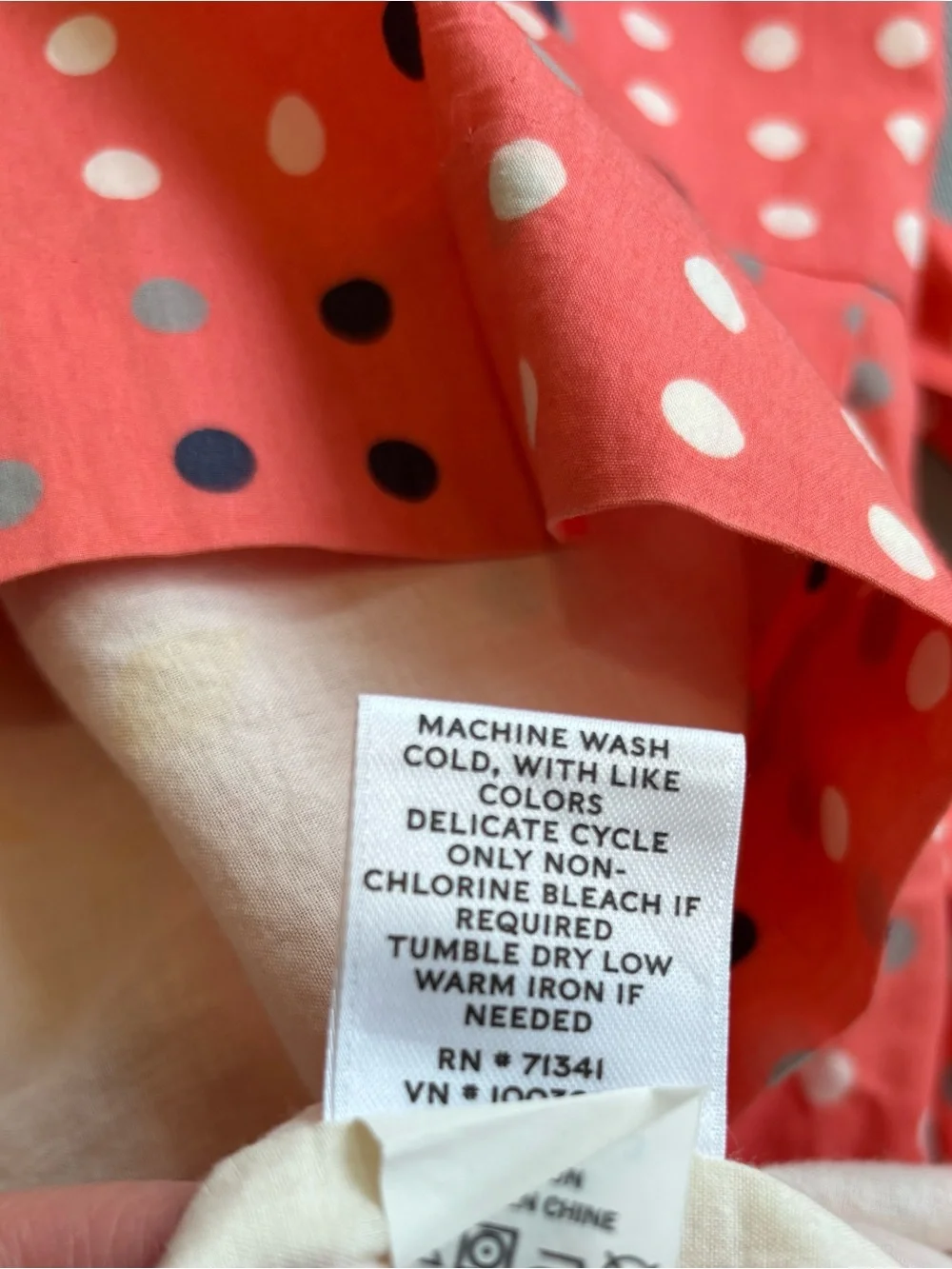 L.L. Bean Coral Polka Dot Sleeveless Retro Style Fit-and-Flare Dress - Picture 12 of 13